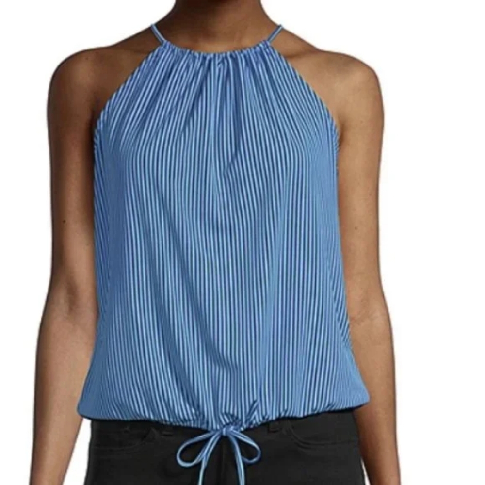 Worthington Womens Halter Neck Sleeveless Blouse Small
